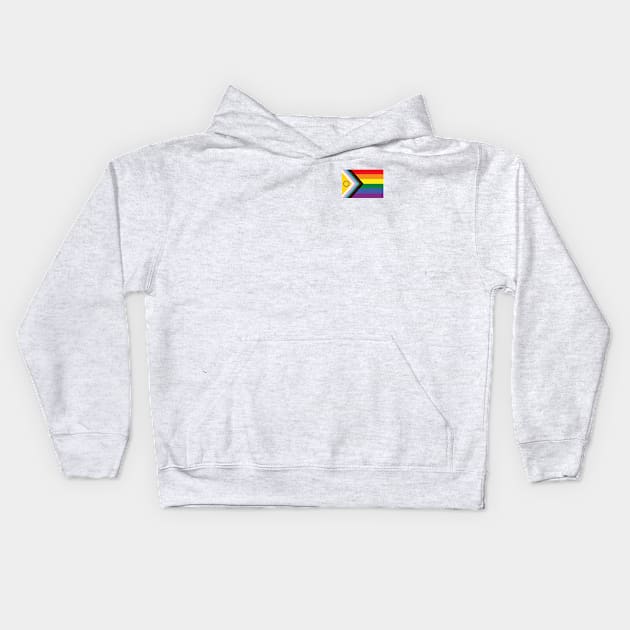 Intersex-Inclusive Progress Pride Flag Kids Hoodie by DQDesigns By Chele